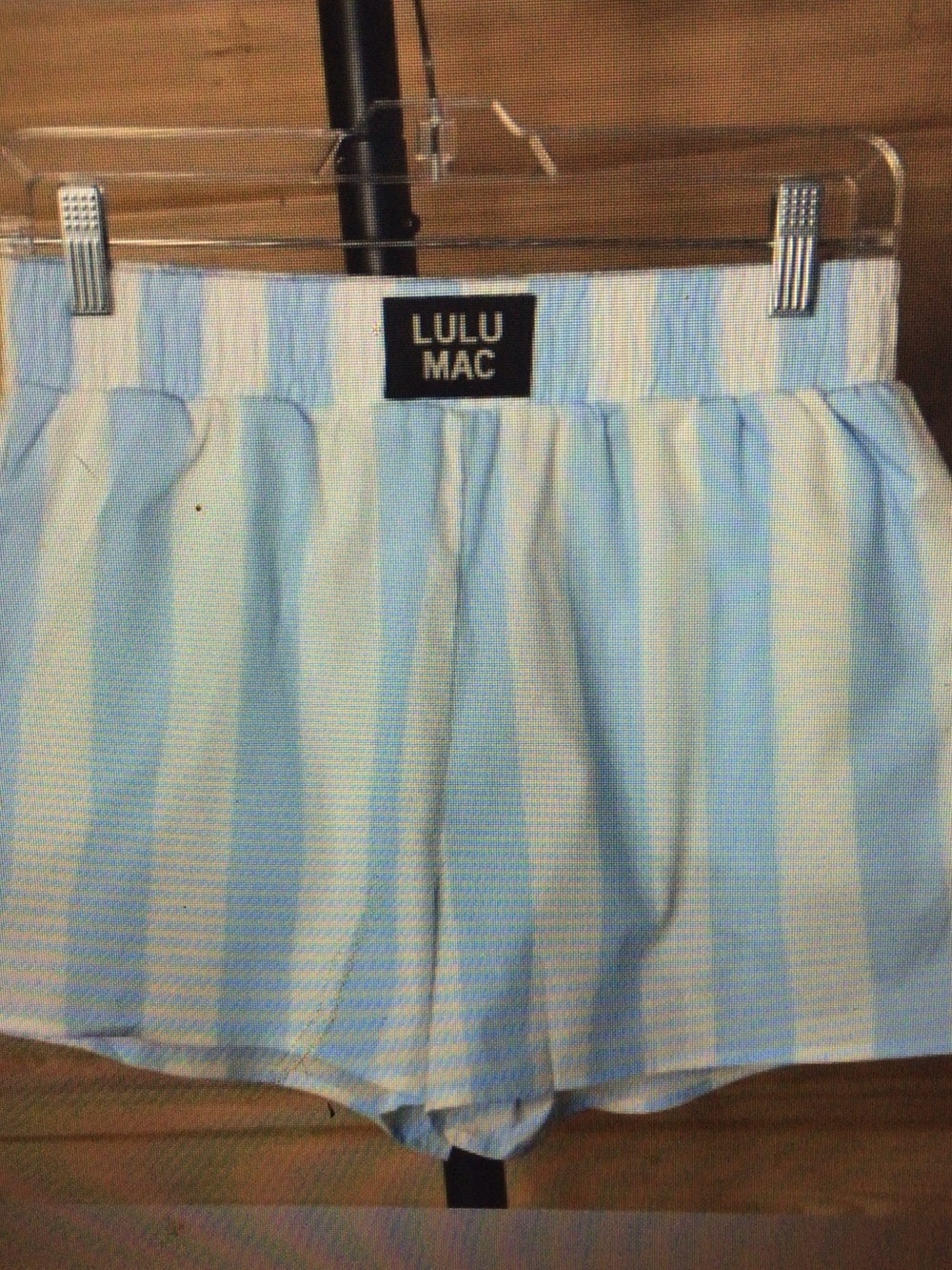 Women's Blue & White Striped Athletic Shorts